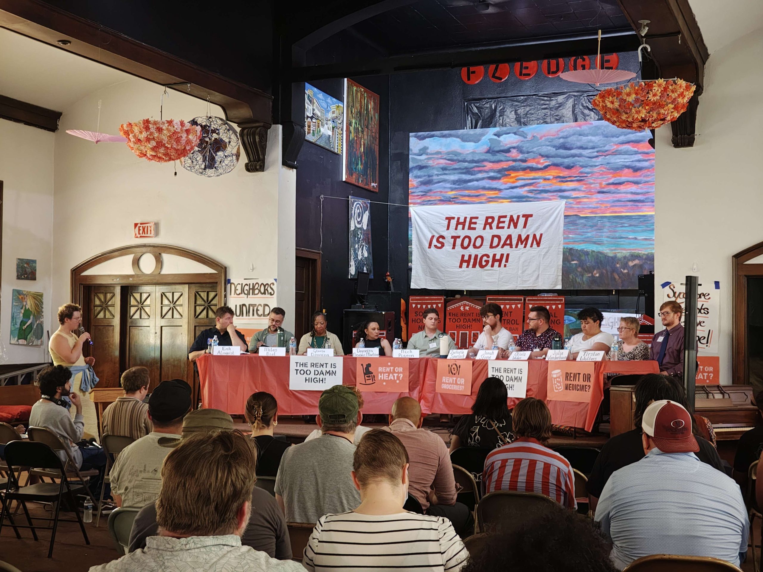 Rent is Too Damn High hosted a forum with 10 City Council Candidates at the Fledge